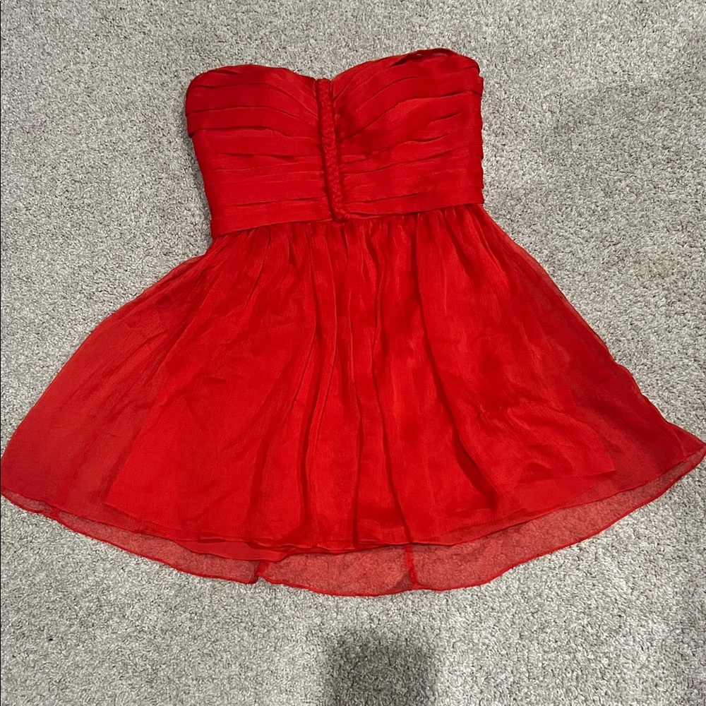 Vibrant Strapless Red Dress